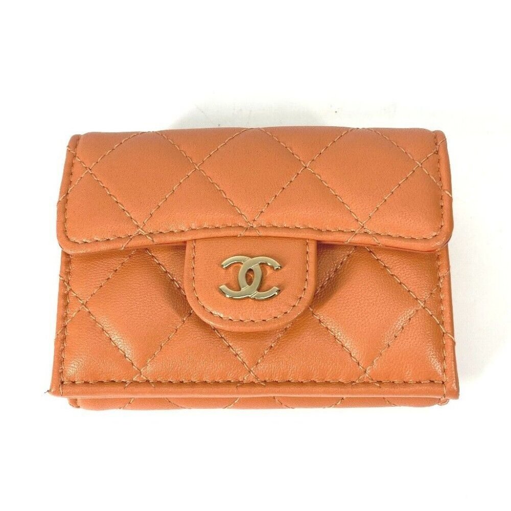 CHANEL CC CC Mark Matelasse Quilted Compact wallet Trifold wallet